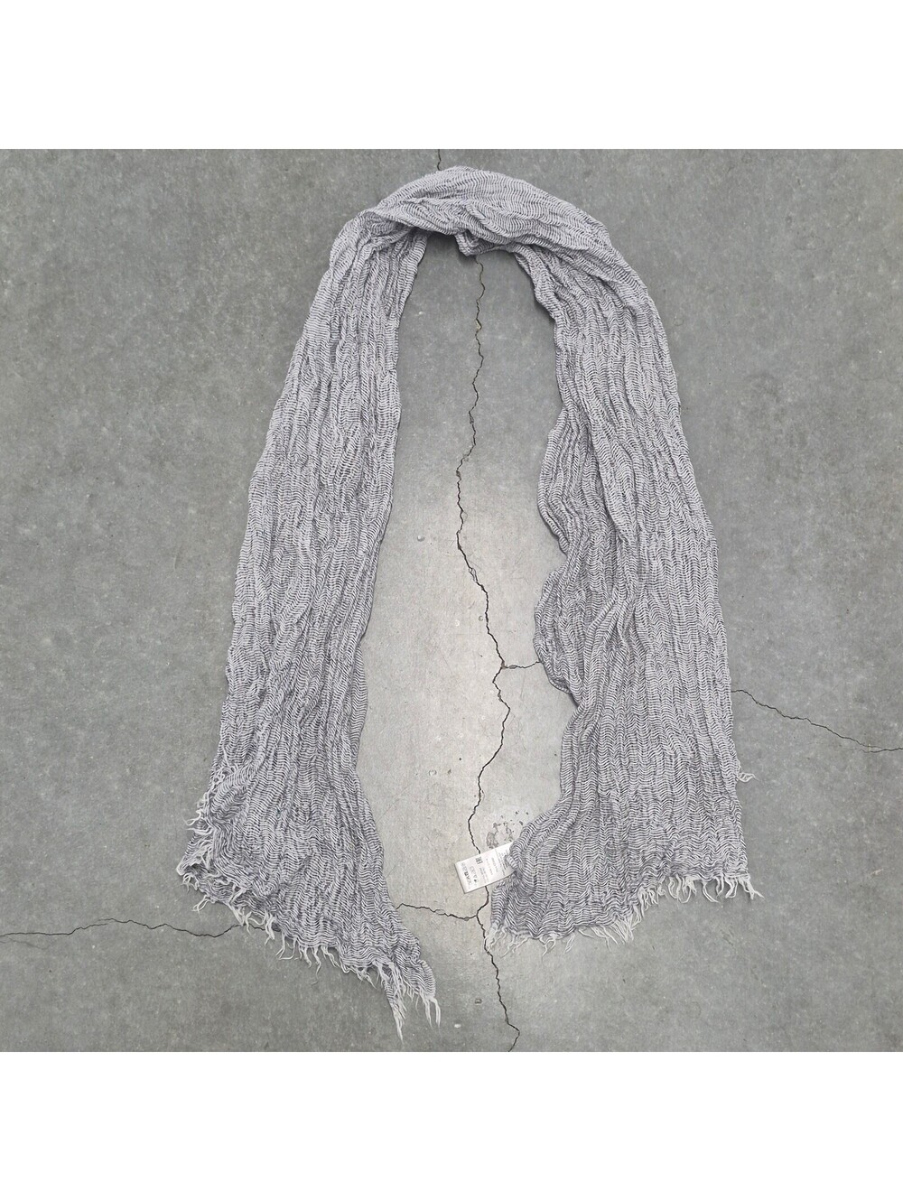 Fraas Crinkled Striped Linen Scarf